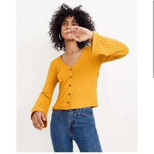 Madewell Bell Sleeve Button Down Long Sleeve Shirt